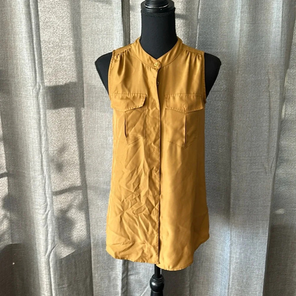 Golden J. Crew Sleeveless Blouse - Picture 1 of 3